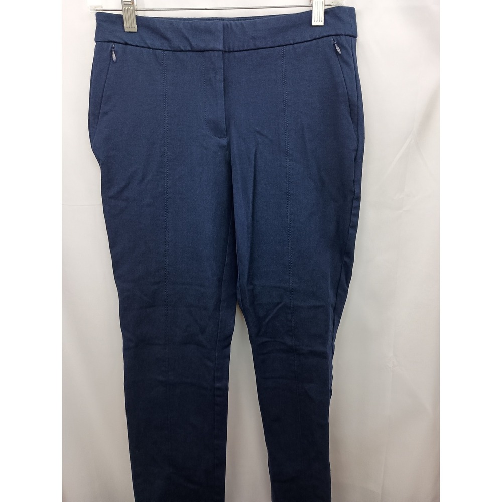 white house black market navy blue ankle trousers work business office 2L